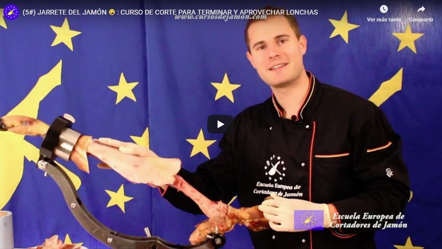▷¿Como cortar el jarrete del jamón? ✅ Cursos a nivel Nacional e Internacional de la Escuela Europea de Cortadores de Jamón