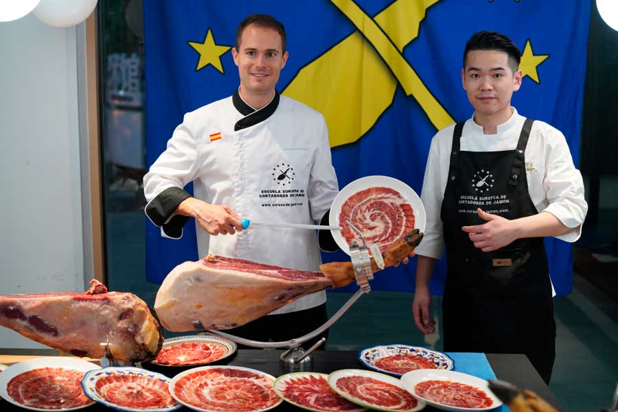 cortador de jamón en Shanghái, China