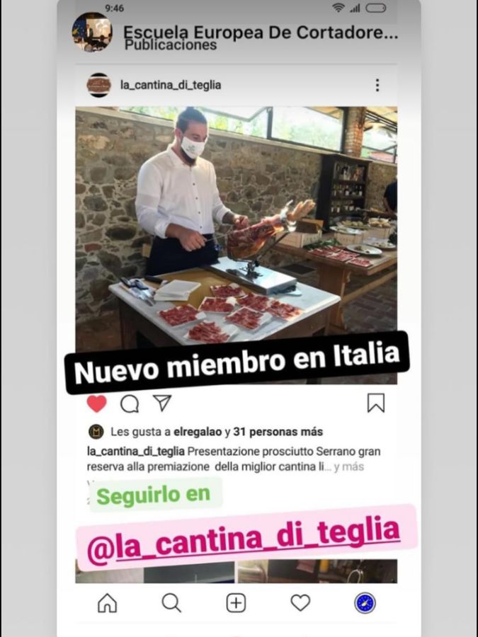 La Cantina di Teglia (3) Cortador de Jamón en Italia